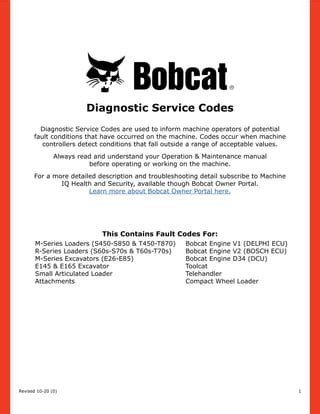 bobcat service codes pdf